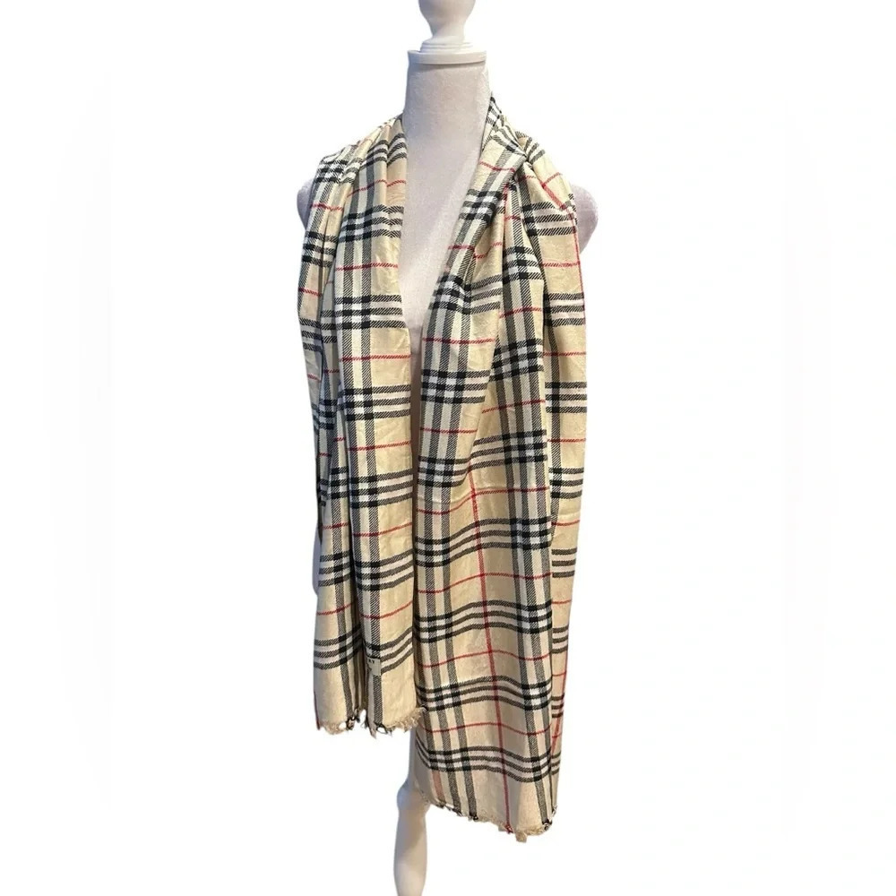 Burberry London wide check scarf 100% cashmere
